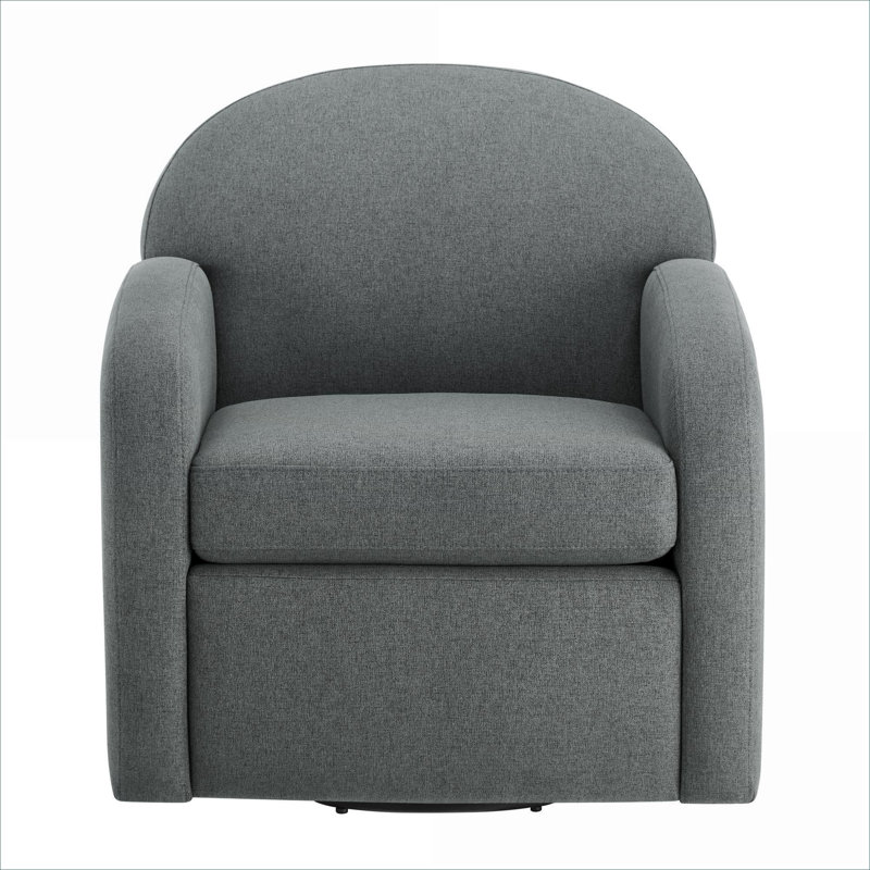 Sièges d'appoint de salon | Fauteuil demi-tonneau pivotant à 360 degrés en tissu gris froid, Gris