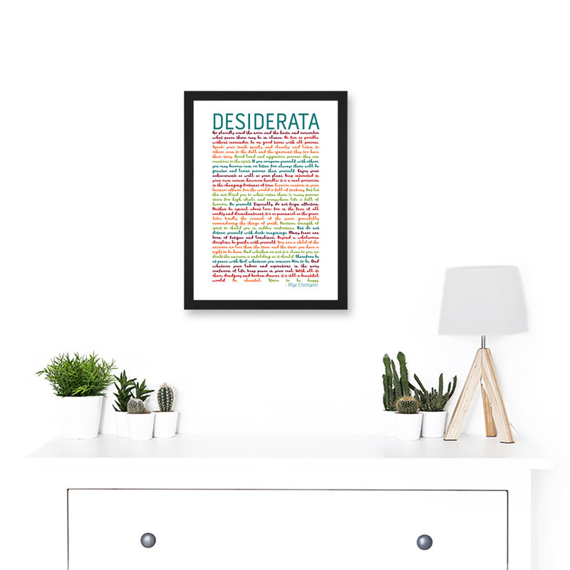 Desiderata Rainbow Words Mav Ehrmann - Single Picture Frame Painting
