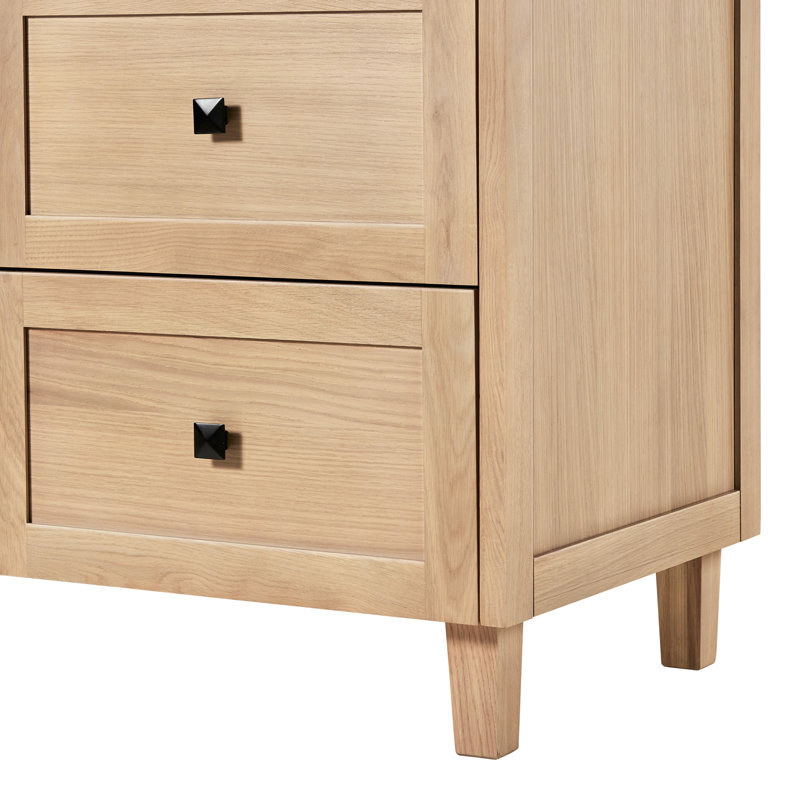 ARIEL Monroe 48 Single Sink Bathroom Vanity with Carrara Quartz Top, Oak, 66" - 67", Carrara White Quartz
