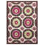 Suzani Wool Ikat Area Rug in Green/Ivory/Chocolate-26226656