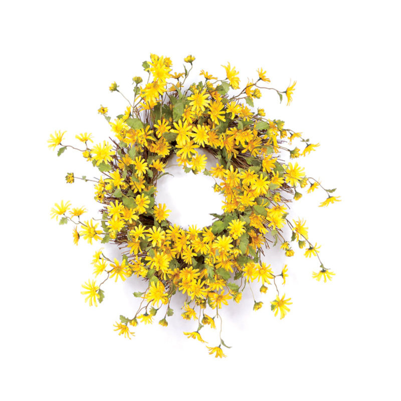 Couronne lumineuse en tissu Waldo 23 po, Vert / Jaune