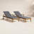 Saeon 78.75" Long Reclining Acacia Single Chaise with Cushions-1595985928