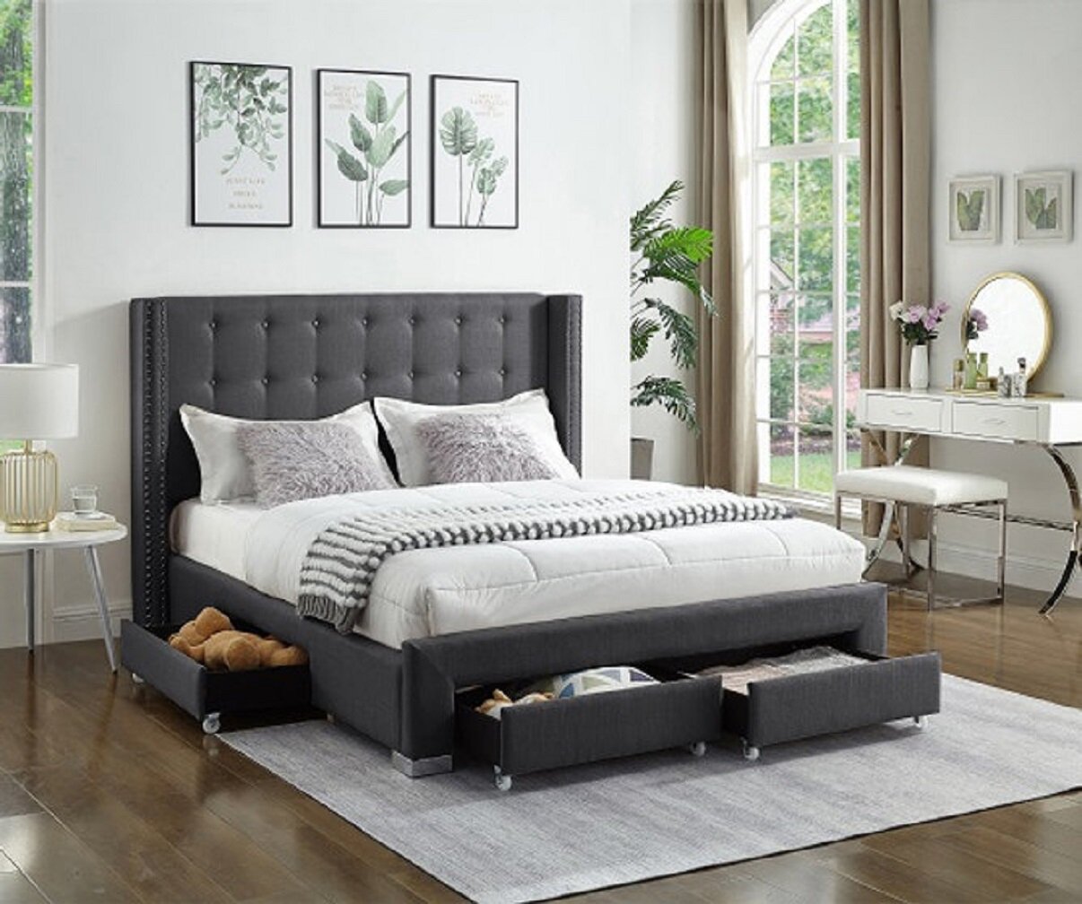 Comfort Design Mats Upholstered Wingback Storage Bed | Wayfair