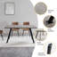 Johnmichael L 47,2 po, ensemble de salle à manger de cuisine moderne, table de salle à manger avec chaises rembourrées H 32 po-884974085
