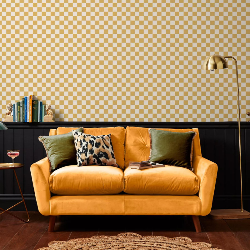 Envy Check Me Out Checkered Wallpaper, Yellow