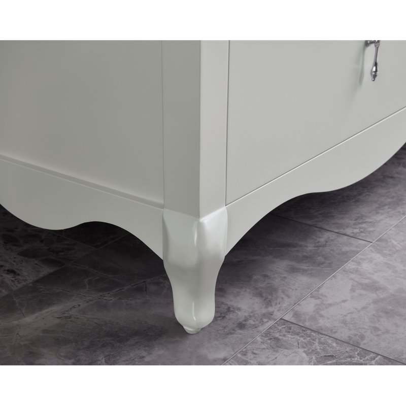 60" Solid Wood Sink Vanity  With 1' Artificial Stone Top, Silver