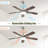 Ceiling Fan 5 Blades Noiseless Reversible Dc Motor Remote Control With Led Light