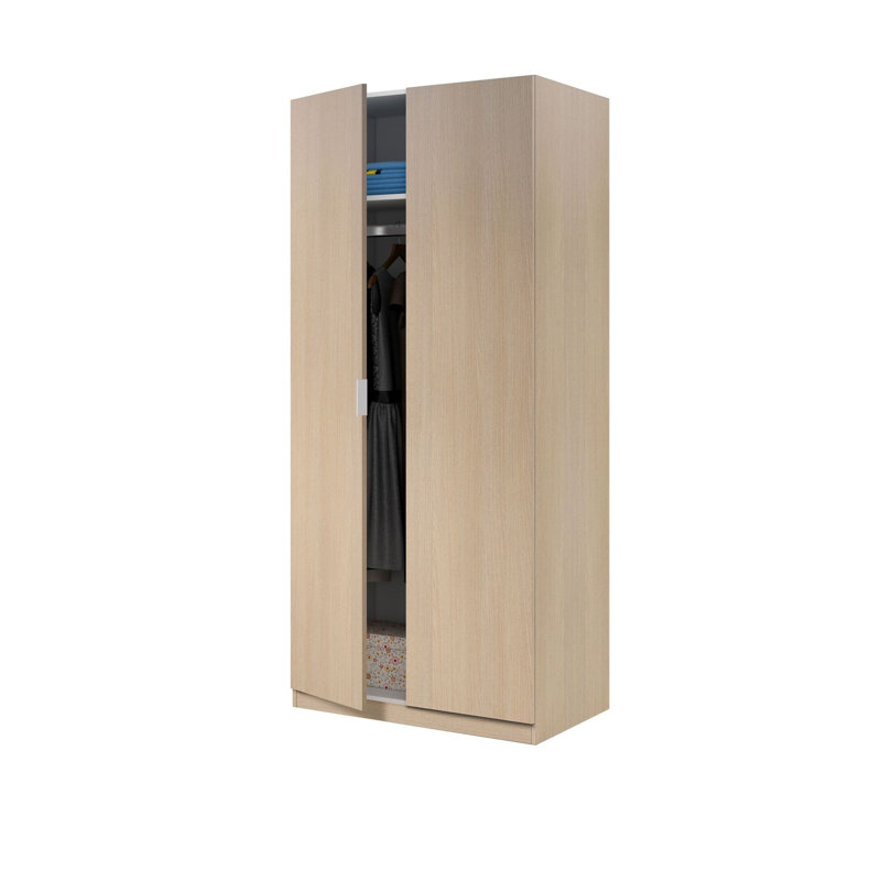 Casimiro 2 Door Manufactured Wood Wardrobe, Oak