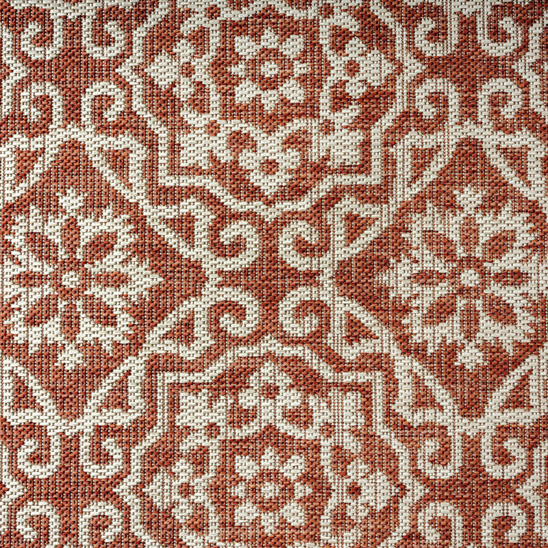 Nicole Miller New York Patio Country Danica Geometric Indoor/Outdoor Area Rug, Rectangle 7'9" x 10'2", Terracotta/Ivory