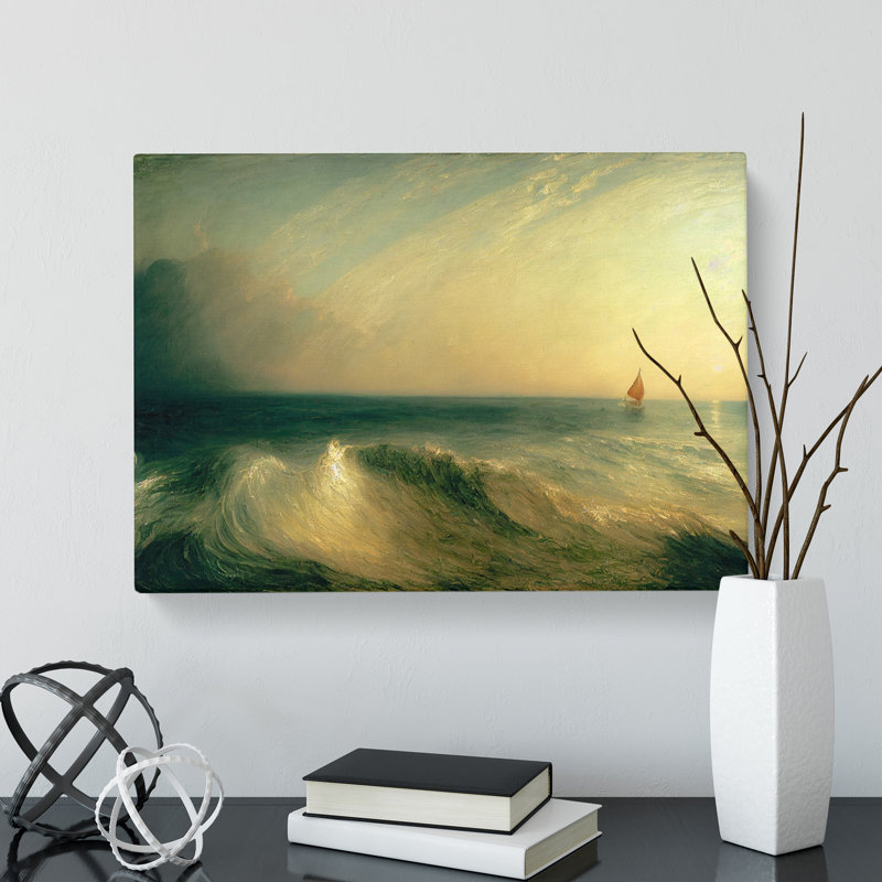 Moody Sailing Boat - Wrapped Canvas, 40cm H x 60cm W x 3cm D