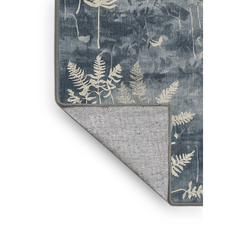 Tapis gris lavable à la machine, Rectangulaire 3 pi x 5 pi