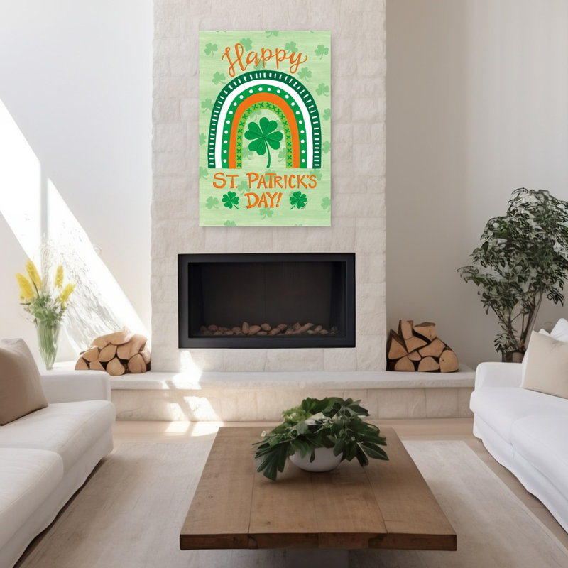 Paysage de printemps abstrait arc-en-ciel de St. Pat's, 48" H x 32" W