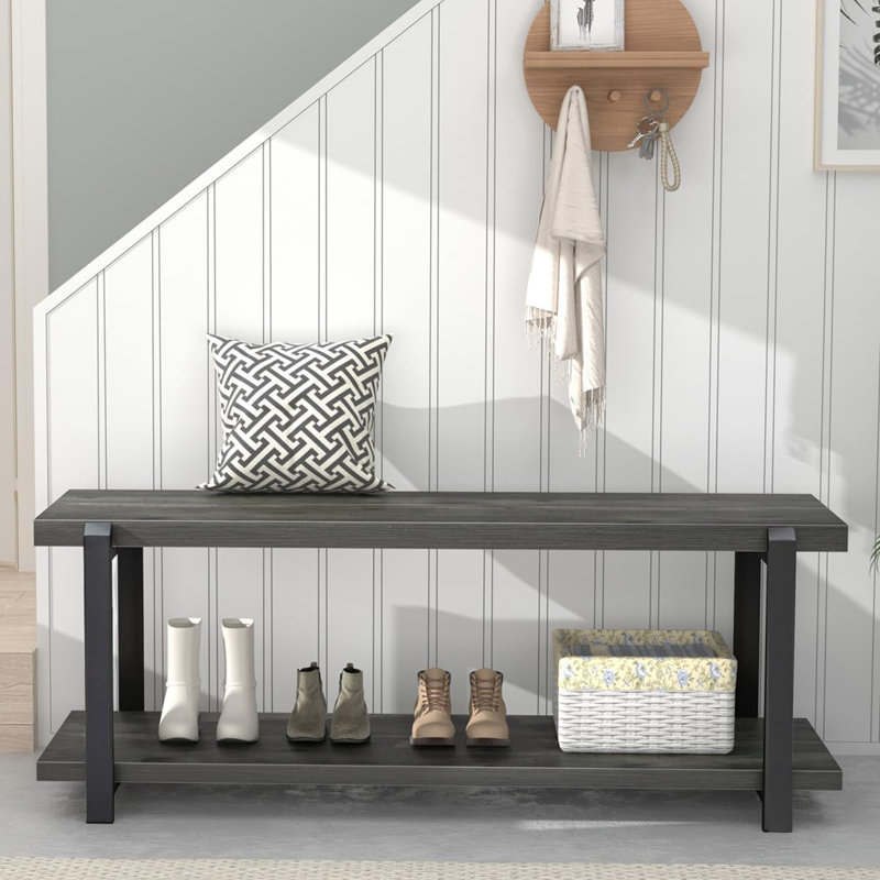 Banc de rangement Beola, Gris