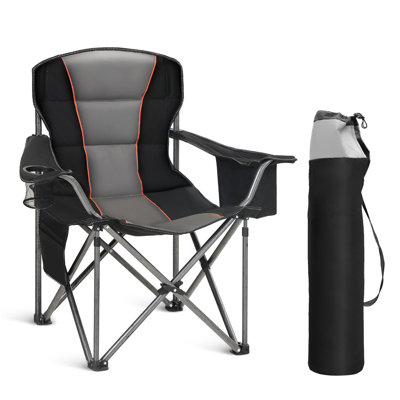 Erwann Oversized Padded Camping Folding Chair with Cup Holder by Freeport Park