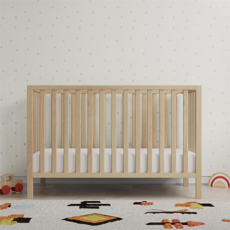 Lit de bébé convertible 3-en-1 Ivey - Lit de bébé en bois de pin massif avec hauteurs de matelas réglables