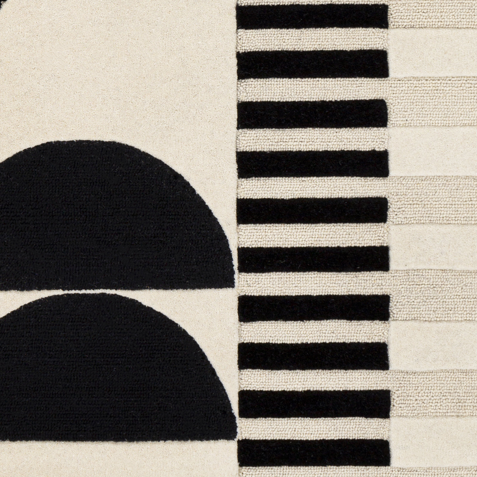 Sola Wool Cream/Black/Light Beige Rug, Rectangle 2' x 3'