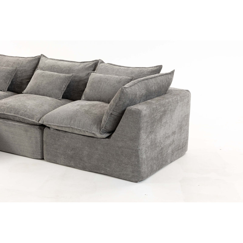Canapé modulaire Cloud Couch, Velours - gris antique