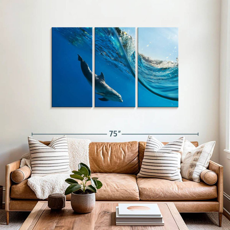 Dolphin Under The Wave, 36" H x 57" W