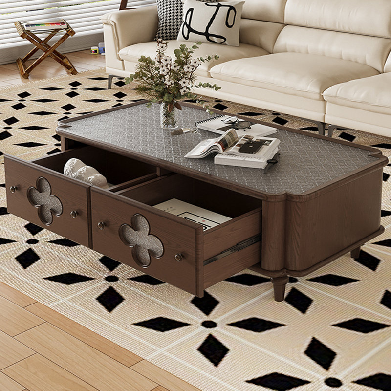 Table basse avec rangement French French, H 17,72 po x L 55,12 po x l 29,53 po