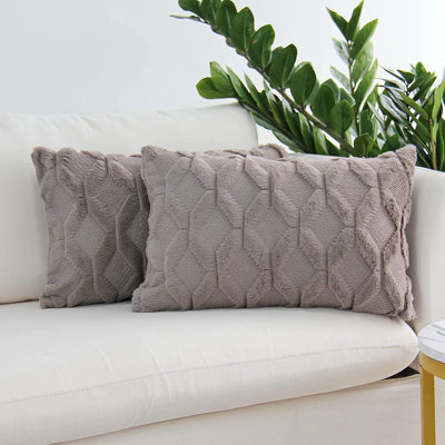Set of 2 decorative rectangle throw pillows (come with 330g each inserts) size 12"x20" 