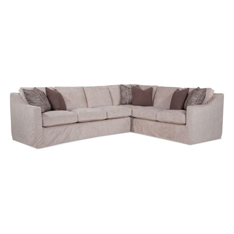 Oliver Two Piece Corner Sectional With Slipcover, Right Hand Facing, Teal Stripe; 0220-54