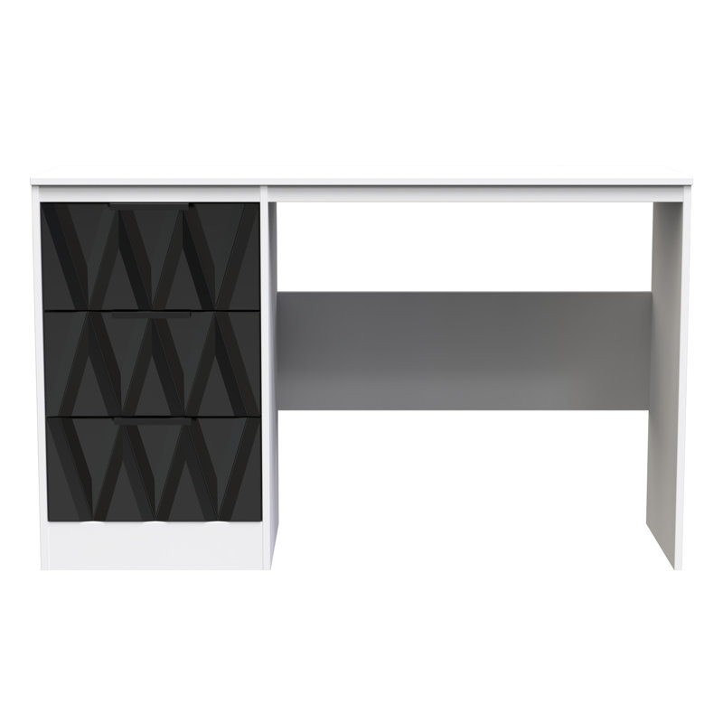 Besmir Dressing Table, Deep Black/White