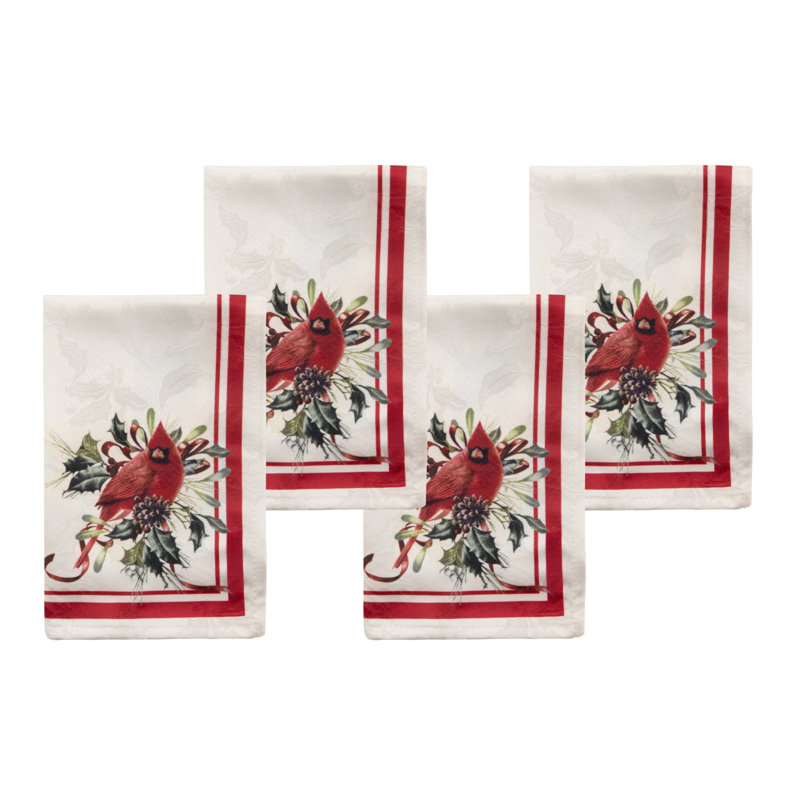 Lenox Holiday Winter Greetings Napkins Set of 4, Multicolor - 19"W x 19"L