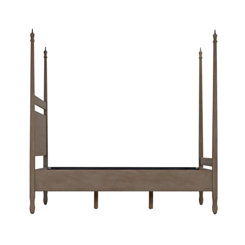 Venice Solid Wood Four Poster Bed, Weathered, Queen