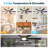 60inch Double-Sided Playwood Black and Walnut Blades 6-speed Dc With Integrated Led Ceiling Fan, Black and Gold-742402400-742402403