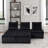 120" Velvet 5 Pc Sectional Sofa Ottoman-1073812550