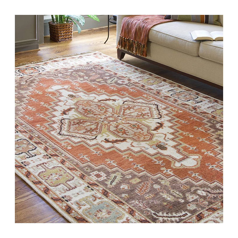 Ostrander Wool Oriental Indoor Rug, Rectangle 5'6" x 8'6"