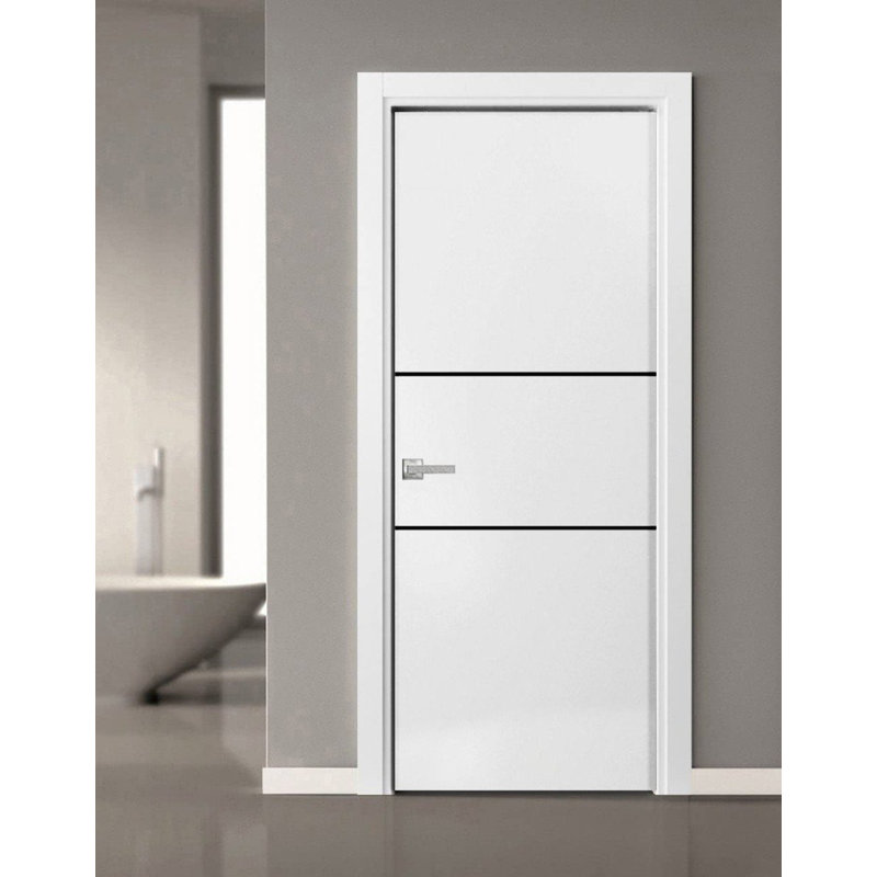 Porte intérieure moderne avec poignée | Planum 0014 | Garniture simple à panneau simple Regural | Salle de bain
