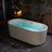 Pavanjit 67" x 32" Freestanding Acrylic Bathtub, Unique Artistic Design, Soaking Tub in White-88621946