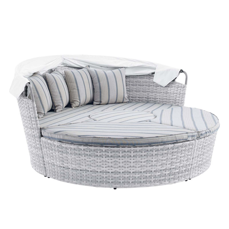 Modway Scottsdale Canopy Sunbrella Outdoor Patio Daybed, Pebble
