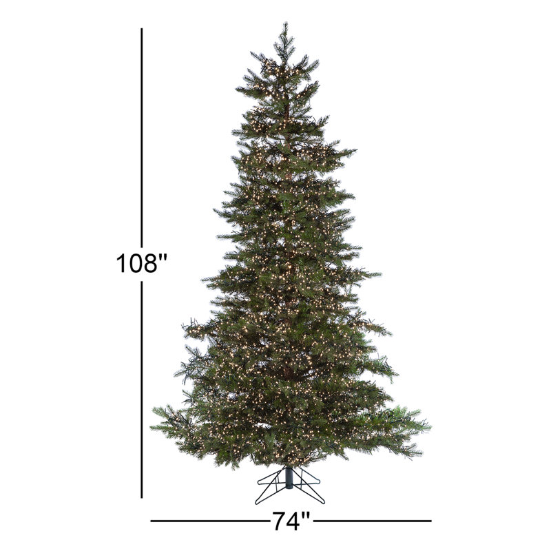 Spectacular 9 Foot Natural Cut Monaco Pine With Cluster Led Lights