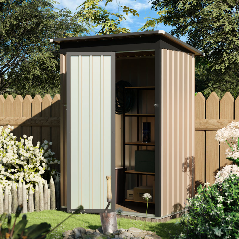 Abri de jardin en métal, toit en terrasse, cadre à haute résistance, outils en acier galvanisé, outils, mobilier d'extérieur