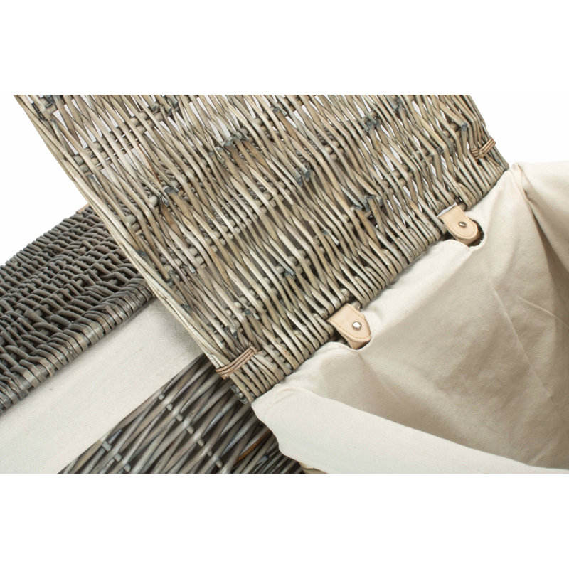 Wicker 2 Piece Lined Laundry Basket Set
