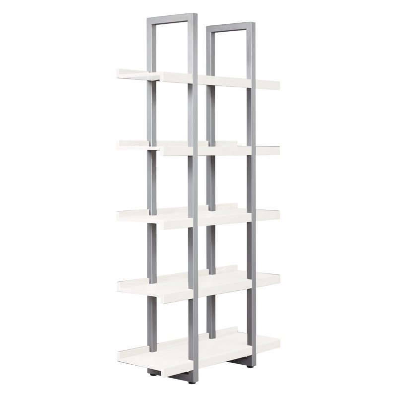 Bibliothèque étagère en acier Hardip, (5 tablettes) H 80 po x l 40 po x P 14 po, Blanc