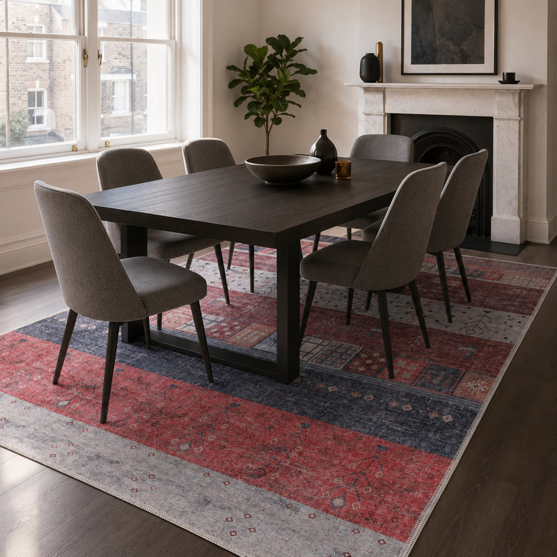 Vintage Look Cotton and Chenille Flatweave Area Rug, 60 x 100 cm