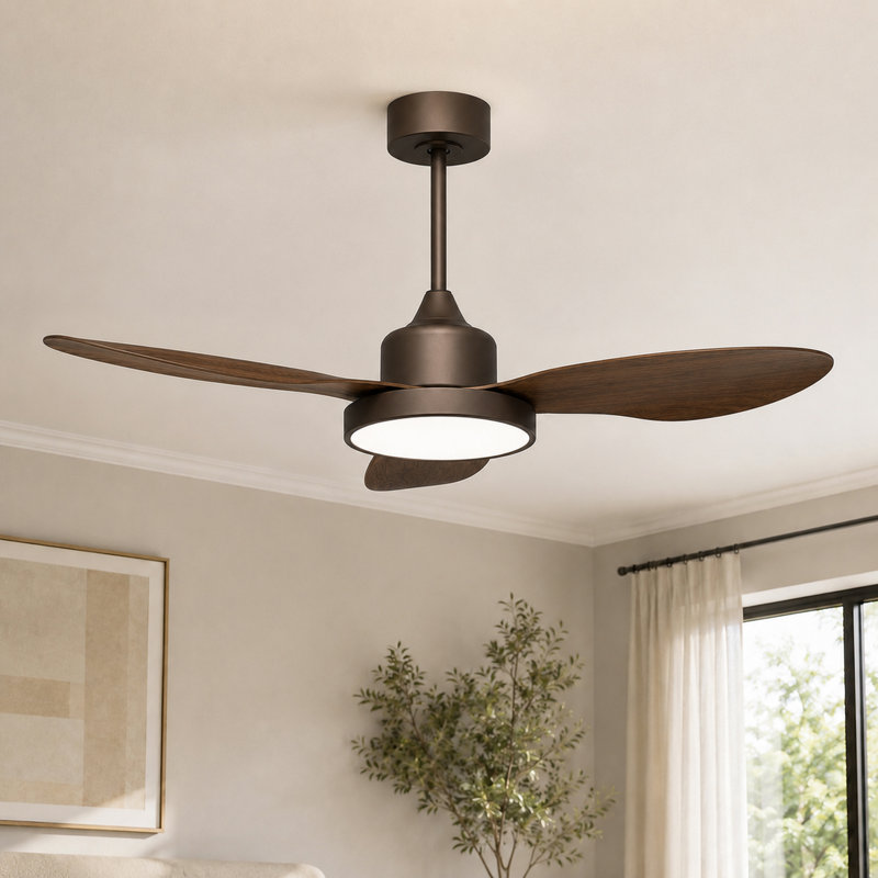 42" Ceiling Fan with Light, High Airflow Low Noise DC Motor, 6-Speed Reversible Airflow, Upgraded Premium ABS Blades