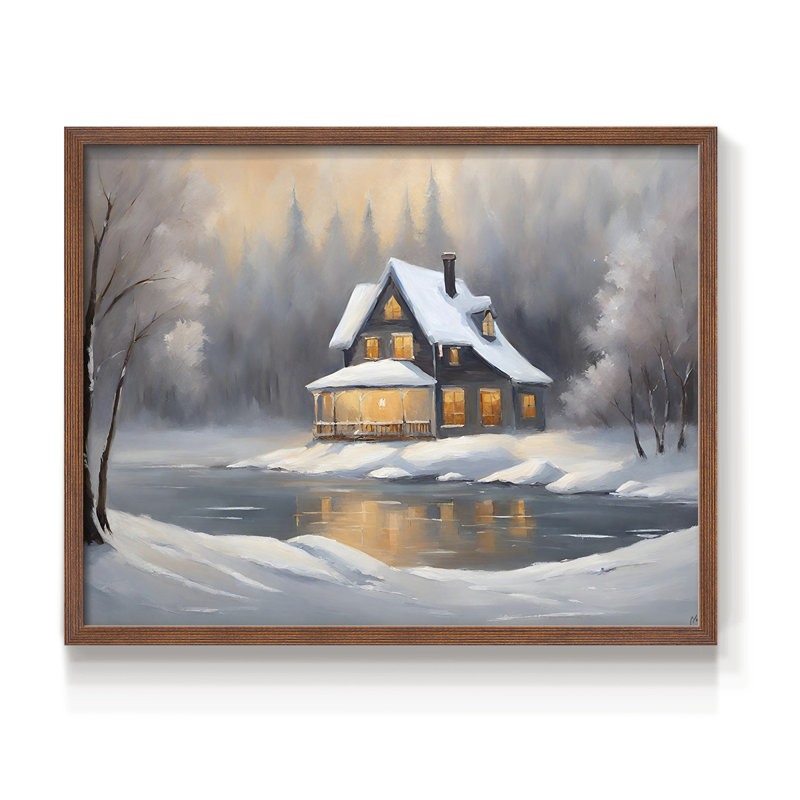Paysages rétro - CXLV - impression encadrée - réaménageable, H 11 po x l 14 po, Noyer