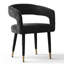 Ensemble de table de salle à manger ovale 79 po avec 6 chaises rembourrées Modern-1842512964