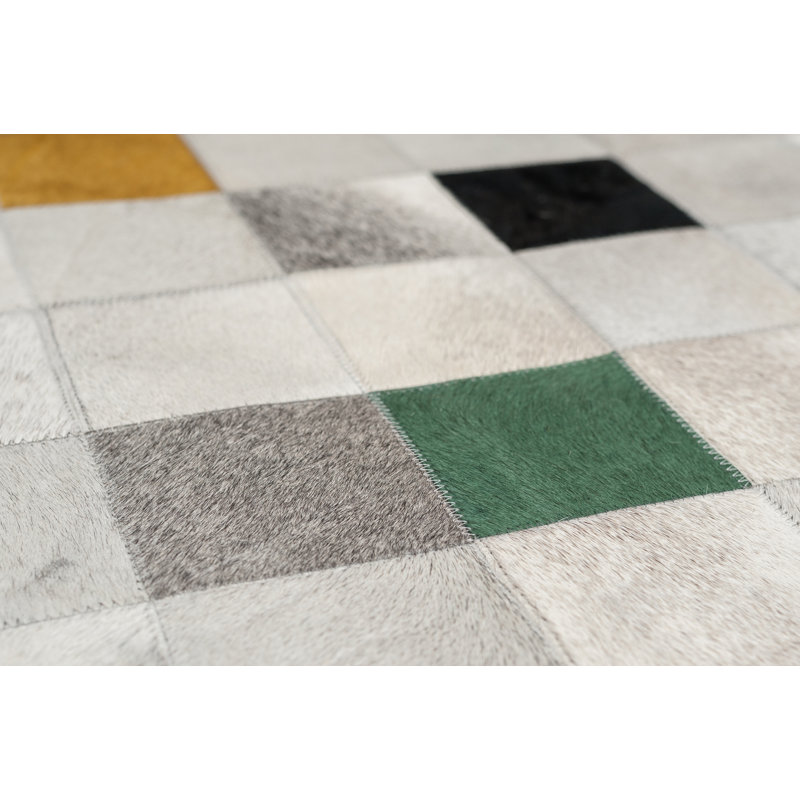 Cowhide Geometric Area Rug