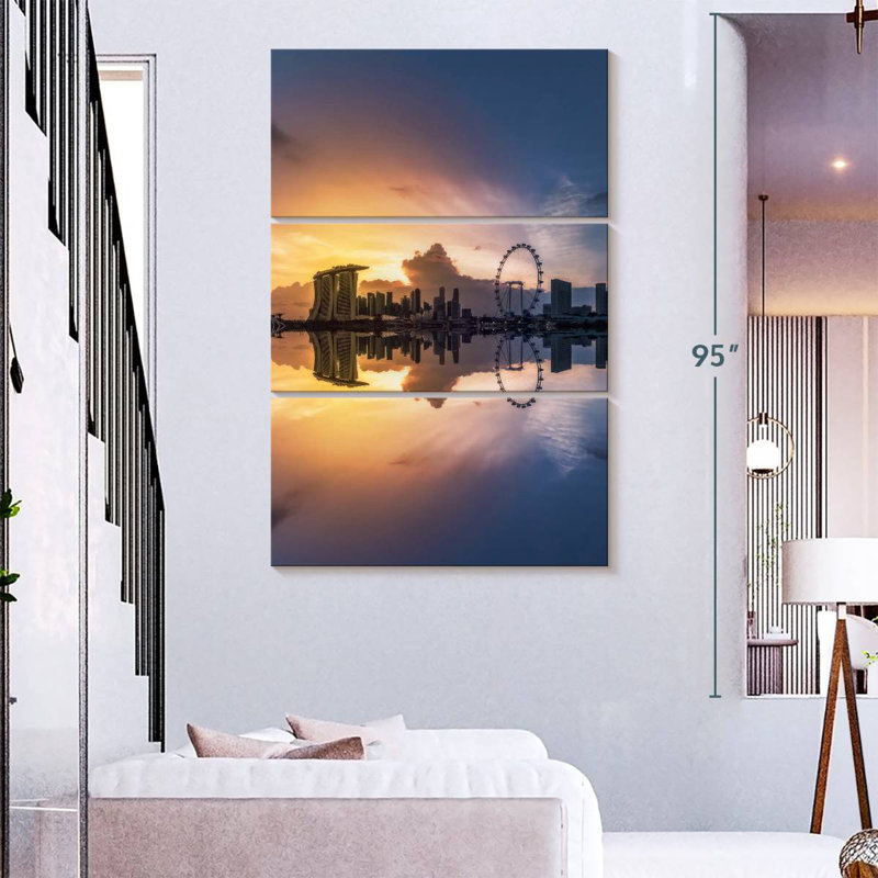 Horizon de Sireci, coucher de soleil à Singapour, H 23 po x l 14 po