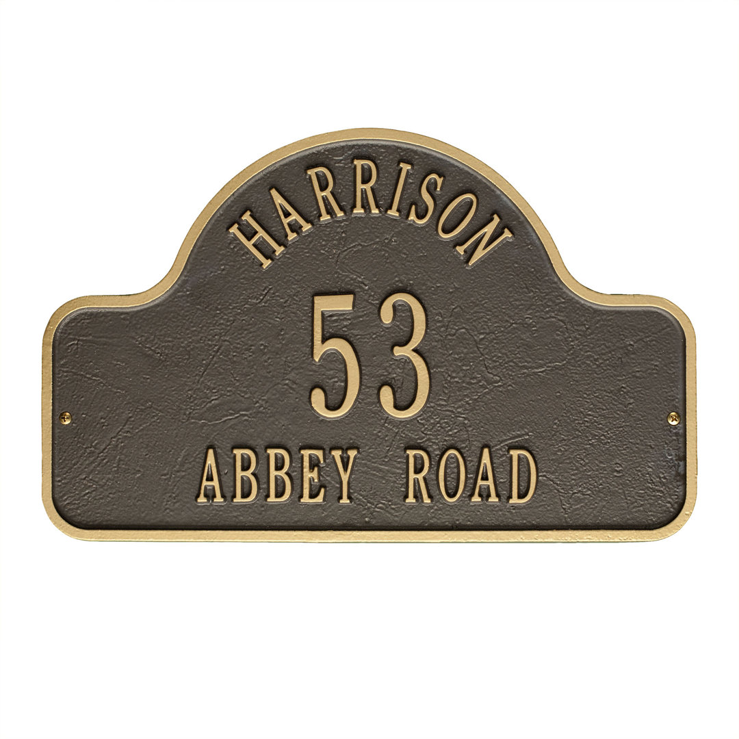 Lexy 3-Line Wall Address Plaque Old Century Forge Background 