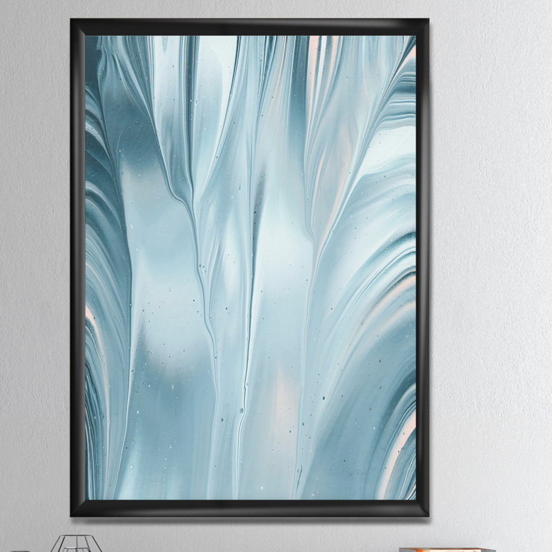 Cadre photo « blue modern water iii », reproduction sur toile, Cadre noir, H 20 po x l 12 po x P 1po