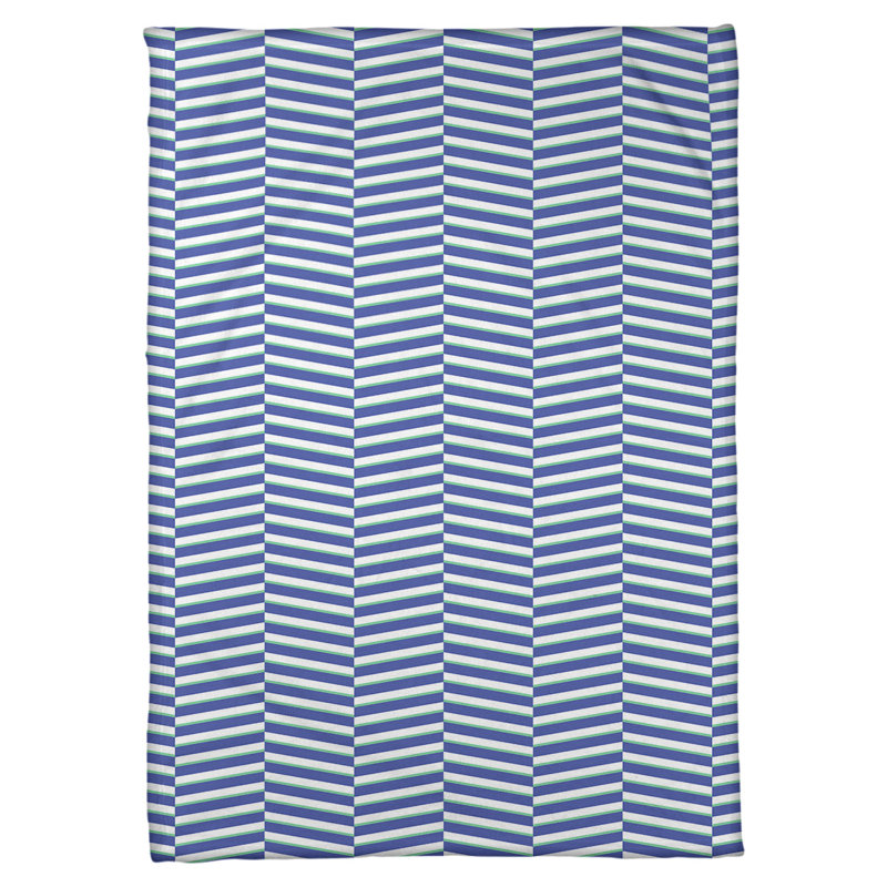 Couverture polaire rayures fracture, l 50 po x L 60 po, Bleu / vert