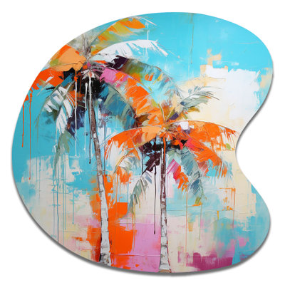 Denio - Unique Shape Palms Metal Wall Art, Asymmetrical Metal Wall Sculpture Print