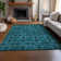 Premium Machine Washable Cerrito AMF564 Teal Rug