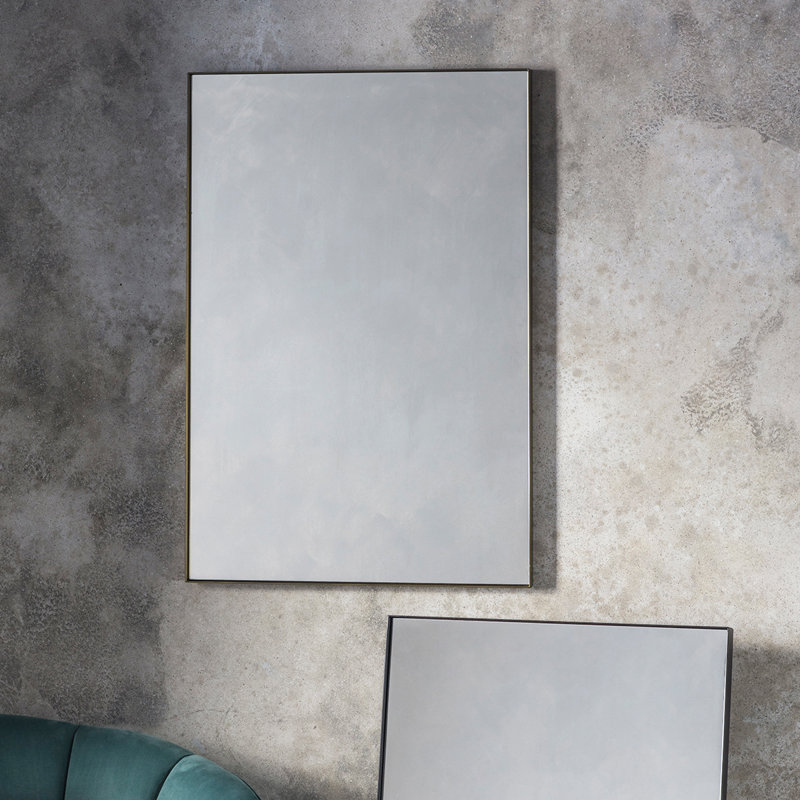 Brette Metal Flat Wall Mirror, Bronze
